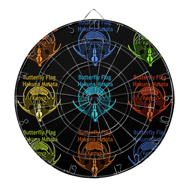 Elegant för stenning av Kenyan Butterfly Flagga Ty Darttavla (Framsidan)