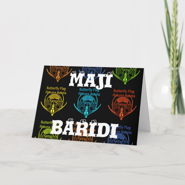 Elegant för stenning av Kenyan Butterfly Flagga Ty Kort (Framsida)
