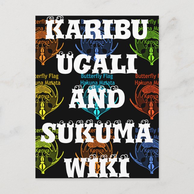 Elegant för stenning av Kenyan Butterfly Flagga Ty Vykort (Framsida)