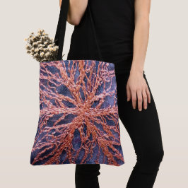 Elegant för stor bränd orange indigo embroidery tygkasse