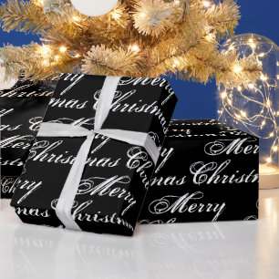elegant för svartvit god jul-kalligrafi presentpapper