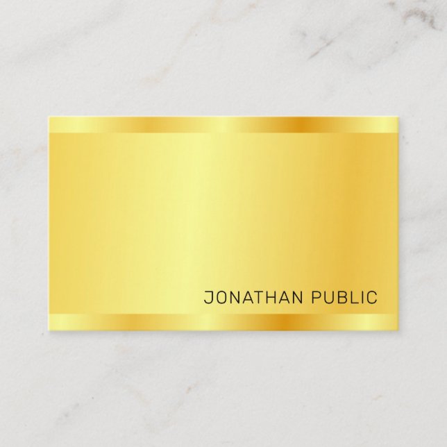 Elegant för Trendig av modern Professionell i Guld Visitkort (Framsida)