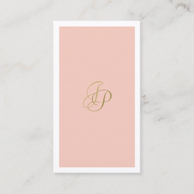 Elegant för Trendiget Calligraphed Monogram Visitkort (Framsida)