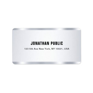Elegant för trendigets moderna glamor Silver- Adressetikett