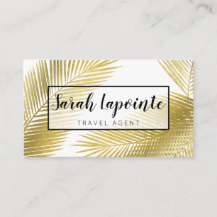 Elegant för Tropical Guld Handflatan Löv Design Visitkort