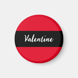 Elegant för Valentine Red Black Valentine Day Magnet
