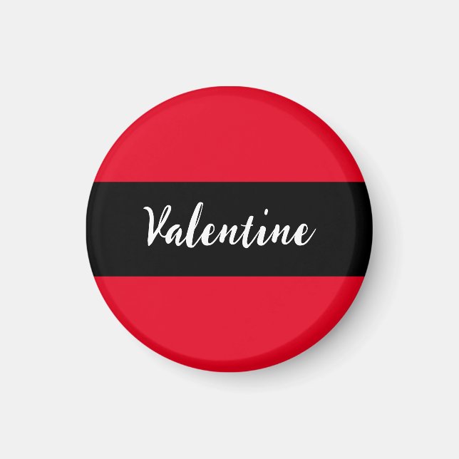 Elegant för Valentine Red Black Valentine Day Magnet (Framsidan)