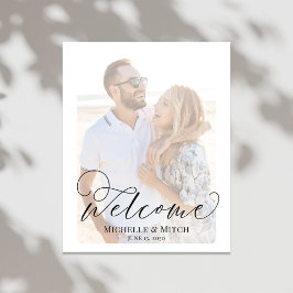 Elegant för välkomstsignering för Bröllop, foto Poster