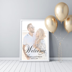 Elegant för välkomstsignering för Bröllop, foto Poster