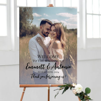 Elegant för välkomsttecken för Photo bröllop Poster