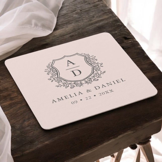 Elegant för Vapensköld av den  Rosan Monogram Bröl Underlägg Papper Kvadrat (Skapare uppladdad)