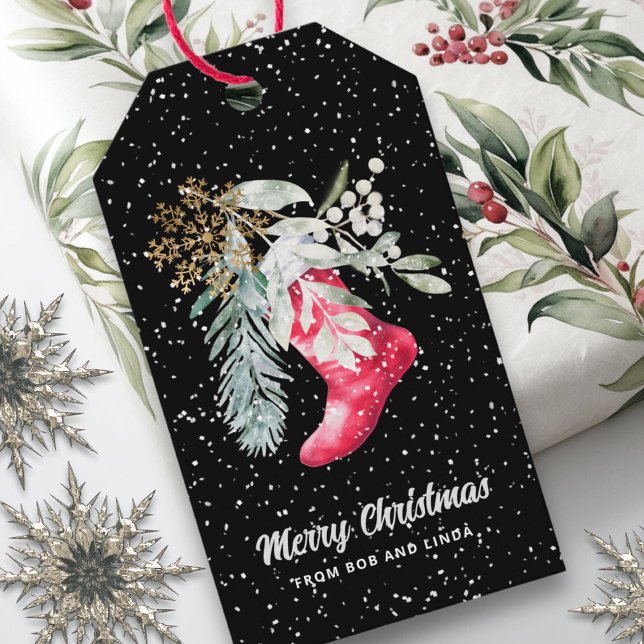 Elegant för vattenfärg i namn Lagringsskript Helgd Presentetikett (Skapare uppladdad)