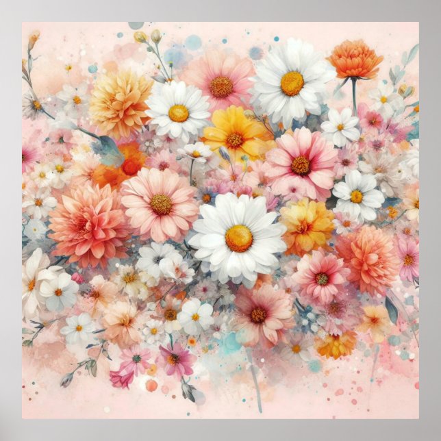 Elegant för vattenfärg Illustration rustik vintage Poster (Framsidan)