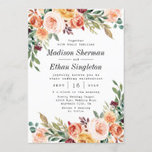 Elegant för vattenfärgen Blommigt Burgundy Bröllo