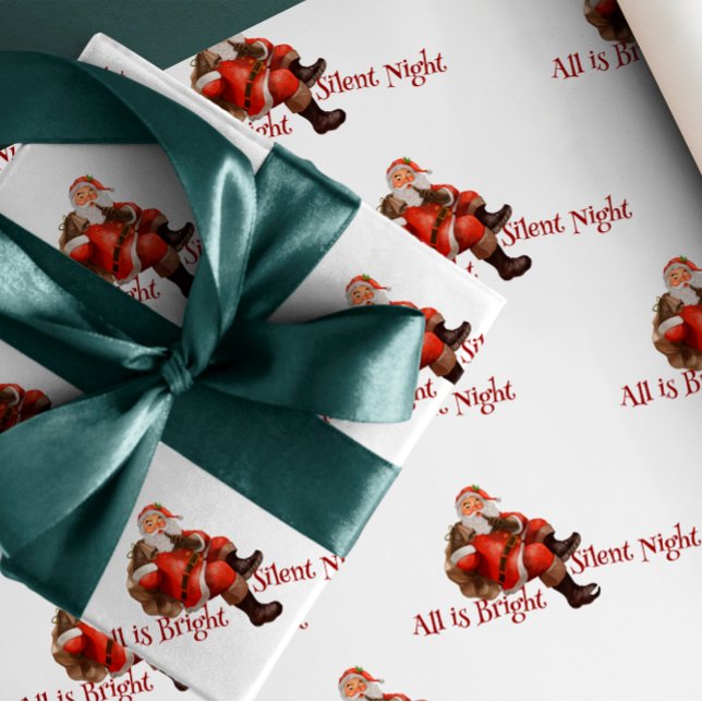 Elegant för vattenfärgen Vintage Jultomten Mönster Presentpapper (Skapare uppladdad)