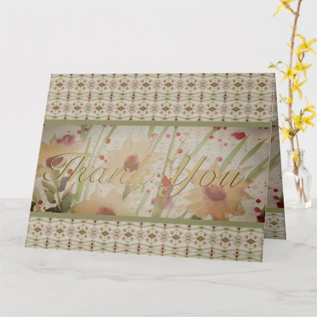 Elegant för vattenfärgsBlommigt Kort (Gul blomma)