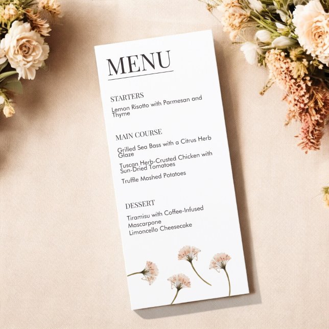 Elegant för vattenfärgsfärg i Gult och modern Blom Meny (Skapare uppladdad)