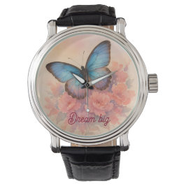 Elegant för vattenfärgsmusfly och Blommigt Armbandsur