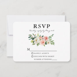 Elegant för vattenfärgsRosa Blommigt OSA Kort