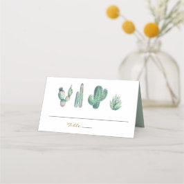 elegant för vattenfärgssucculents bröllop-monterin placeringskort