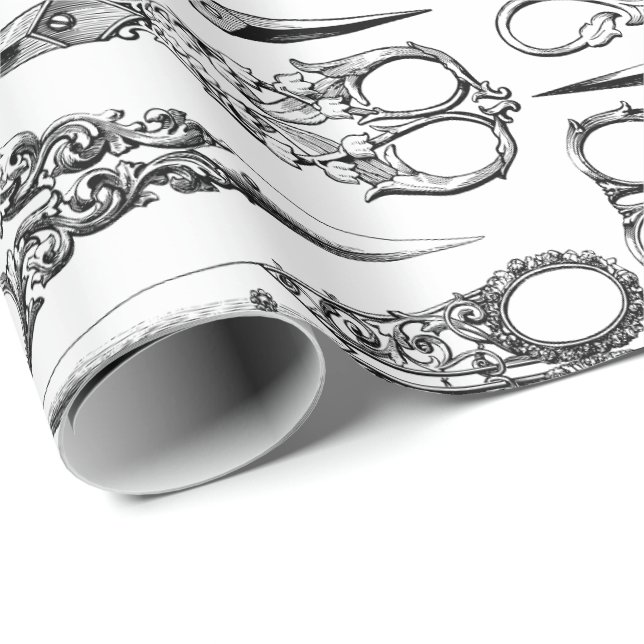 Elegant för viktorianska hårfrisörer presentpapper (Rullad Hörn)