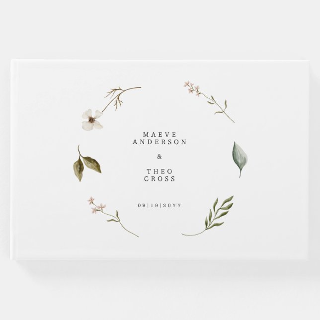 elegant för vild av blommans blommigt, minsta bröl gästböcker (Framsida)