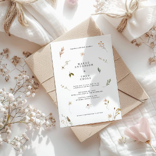 elegant för vild-blommans blommigt, minsta bröllop inbjudningar