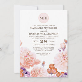 Elegant för Vintage av elfenben Blommigt Garden We Inbjudningar