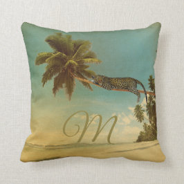 Elegant för Vintage av Tropical Handflatan Leopard Kudde