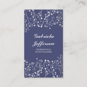 Elegant för vintage för silverbrudslöjamarin visitkort