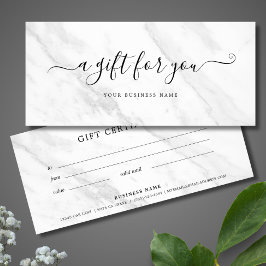 Elegant för Vita marble Business Gift Certificate