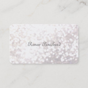 Elegant för Whimsique Soft White Glitter Bokeh Chi Visitkort