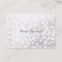Elegant för Whimsique Soft White Glitter Bokeh Chi Visitkort