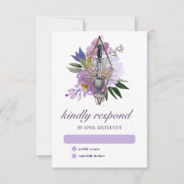 Elegant för Wiccan Union Handfixing Lila Blommigt  OSA Kort