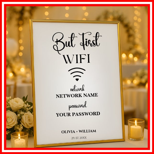 Elegant för WiFi-nätverkslösenord Modern Bröllop-t Poster (Skapare uppladdad)