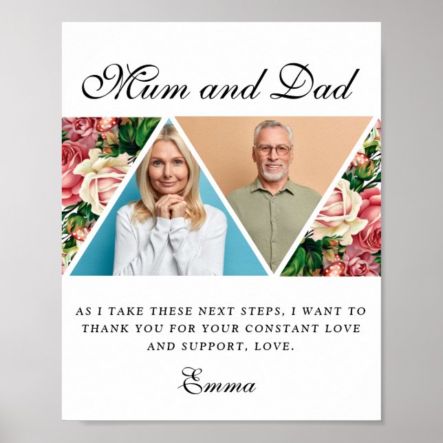 Elegant Föräldrar till Bride Gift Tack Gift P Poster (Framsidan)