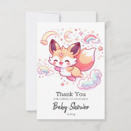 Elegant Forest Fox Baby Shower Tack Kort