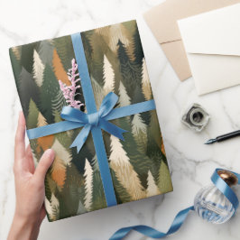 Elegant Forest Gräs Träd Mönster Presentpapper