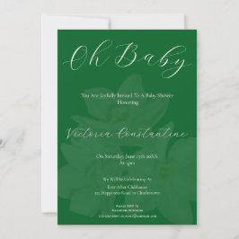 Elegant Forest Green Oh Baby Shower Invitation Inbjudningar