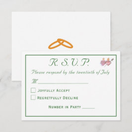 Elegant Forest Green Two Hearts Catholic Wedding OSA Kort