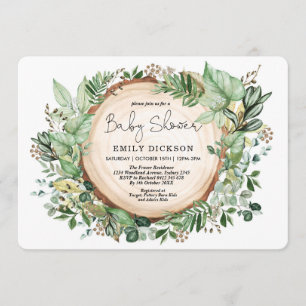 Elegant Forest Greenery Garden Baby Shower Party Inbjudningar