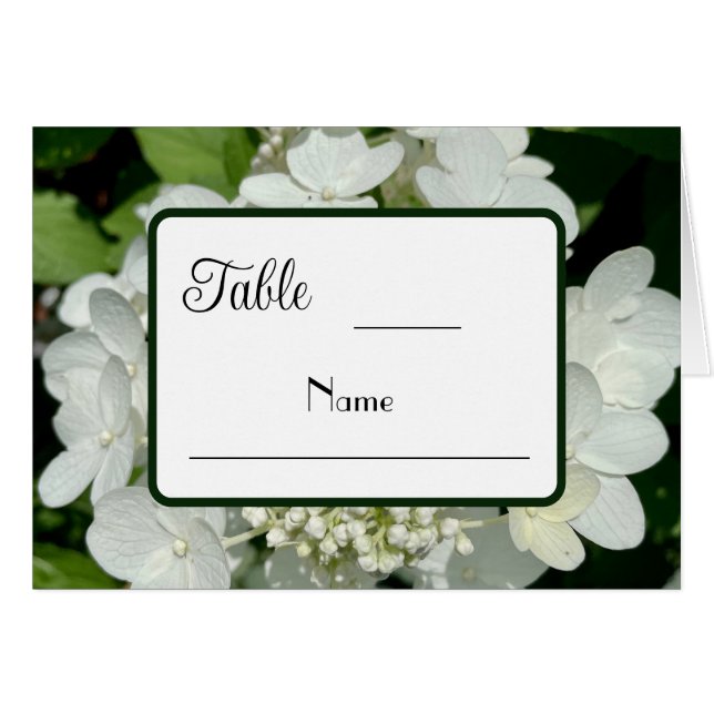 Elegant Forest Grönt and White Hydrangea Bröllop OBS Kort (Framsidan Horizontal)