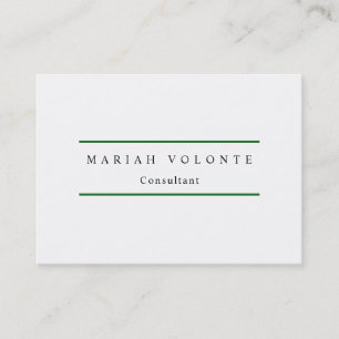 Elegant Forest Grönt White Minimalist Plain Modern Visitkort