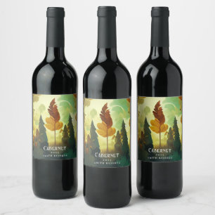 Elegant Forest Nature Anpassningsbar Vin etiketter