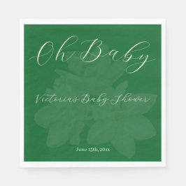 Elegant Forest & Sage Green "Oh Baby" Name Shower  Pappersservett