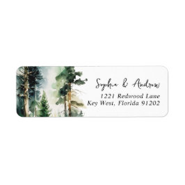 Elegant Forest Wedding Return Address Label Returadress Etikett