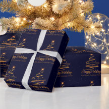 Elegant Företag Glad Jul Naviblå Guld