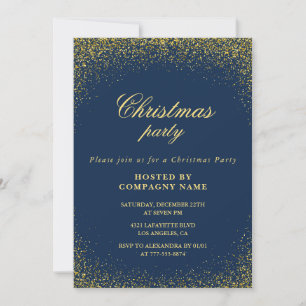 Elegant företags julfest Guld Navy Glam Inbjudningar