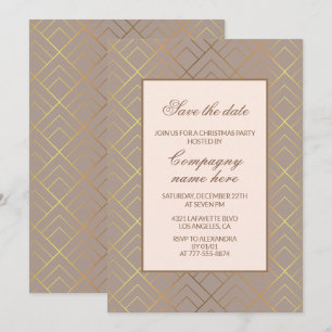 Elegant företags julfest Save the date Inbjudningar