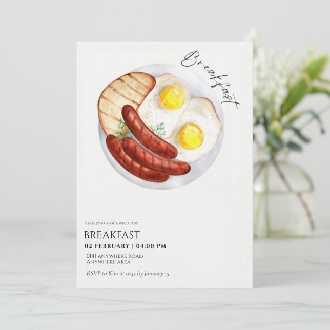 Elegant företagsfrukostmöte  inbjudningar (Stående Fram)